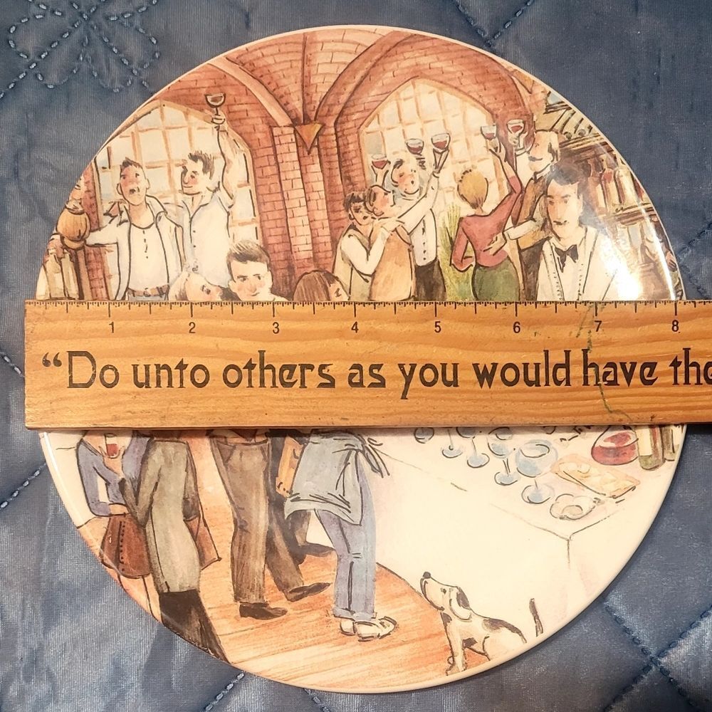Vintage collector plate from the "Market Scenes" collection by Brunelli - Picture 4 of 5